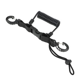 Cordón de buceo, cordón de resorte en espiral de acero inoxidable con hebilla de liberación rápida para cámaras y luces de buceo, correa antipérdida cuerda de resorte en espiral