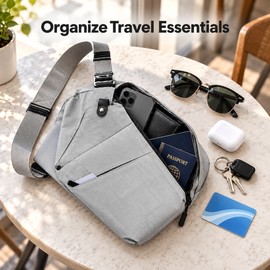 Anti-Theft Travel Sling Bag – Ultra-Thin Nylon Crossbody Chest Bag with Secure Zipper & Adjustable Strap