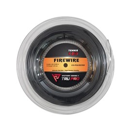 Tier One Sports TRU PRO Firewire - Tennis String Reel (Poly): Ultimate Ball Bite (18g (1.20 mm), 200 m, Black)