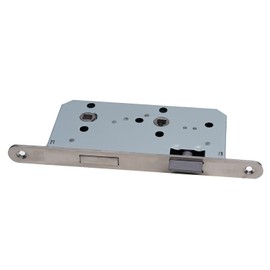 FELGNER Door Mortice Lock for Bathroom Toilet Room - For Wooden Doors | Lock Box Made of Galvanised Sheet Metal + Stainless Steel Strike Plate + Plastic Latch | Faceplate 20 mm - Backset 55 mm - DIN