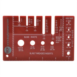 Rivet, Drill Bit, & Screw Thread Combo Fastener Gauge | Metric and SAE | (BCP674)