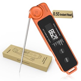 Termómetro de carne de lectura instantánea de 0.5 segundos para cocinar, termómetro digital ultrarrápido para alimentos con luz de fondo, precisión de