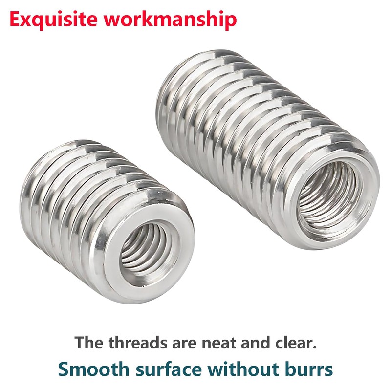 Qrity 20 Pcs Thread Inserts, Threaded Sleeves, M8 x 10mm
