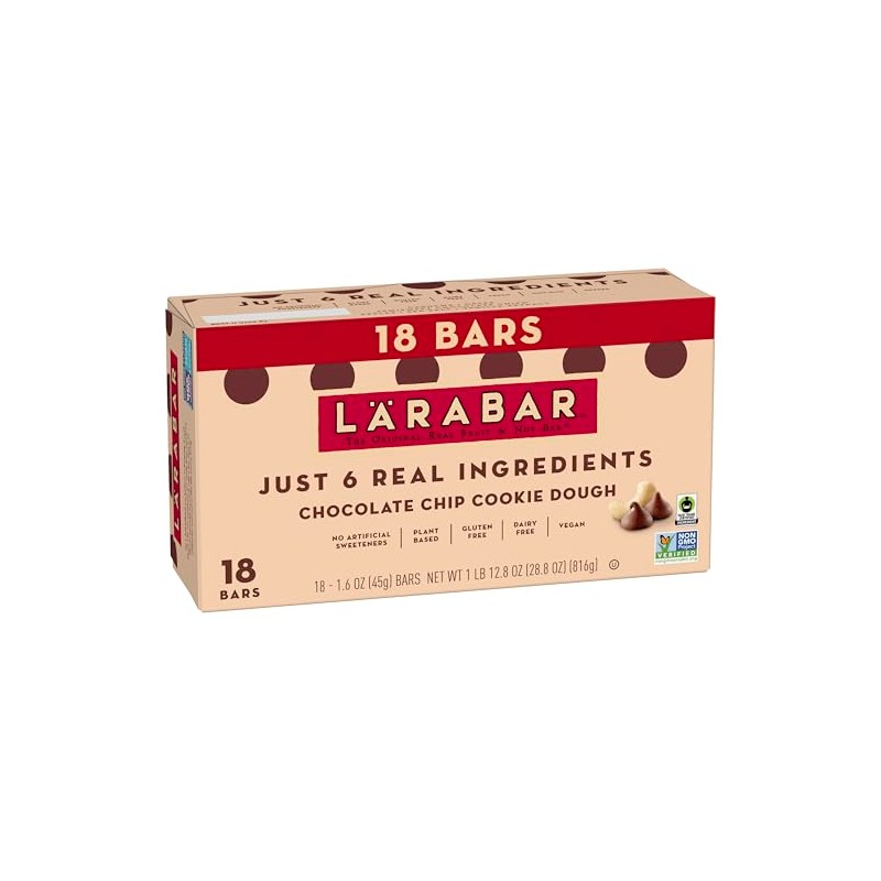 Larabar Chocolate Chip Cookie Dough, Gluten Free Fruit & Nut