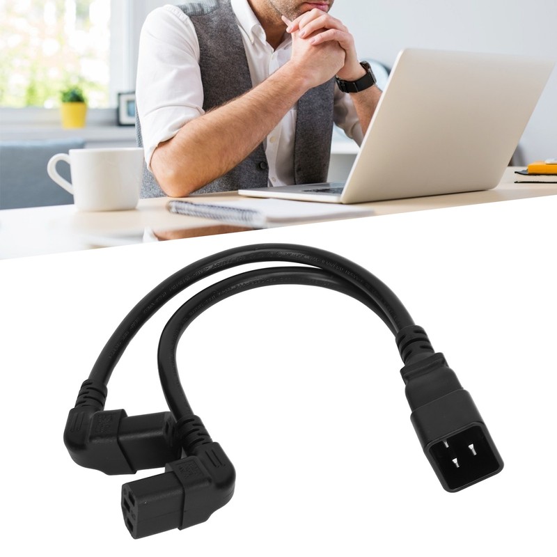 IEC320 C20 to Dual C13 Cord 1 in 2 Out