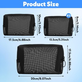 Ptwola 4Stück Netz Mini Kulturtasche Tragbar Reise-Kulturbeutel Nylon Netz Organizer Reiseorganisation Kosmetiktasche Kulturbeutel Aufbewahrung für täglichen Gebrauch Hause Verschluss Rucksack-Zubehör