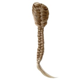 WIG ME UP - NC006-15BT613 Hairpiece Ponytail cue queue plaited braided halfwig very long elaborate blond mix platinum tips