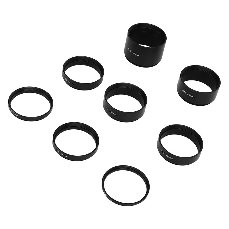 8 PCS M48X0.75 Focal Length Extension Tube Kit 3 5