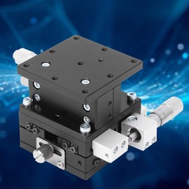 XYZ 3-Axis Manual Linear Stage, 60x60mm Trimming Platform Tuning Slide Table, Micrometer Linear Stage Trimming Platform, For Production Machinery, Testing Equipment, Optical Experimental Measurement