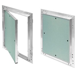 SYSTERM KRAL2 Inspection Flap 200 x 200 mm Plasterboard 12.5 mm Inspection Door 20 x 20 cm Maintenance Cleaning Flap Maintenance Opening with Aluminium Frame Suitable for Wet Rooms Green Drywall