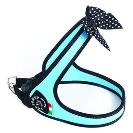 Tre Ponti Harness Easy Fit Fashion Polka Dot Bow with Press Stud Fastening Blue 37 – 42 cm up to 6 kg