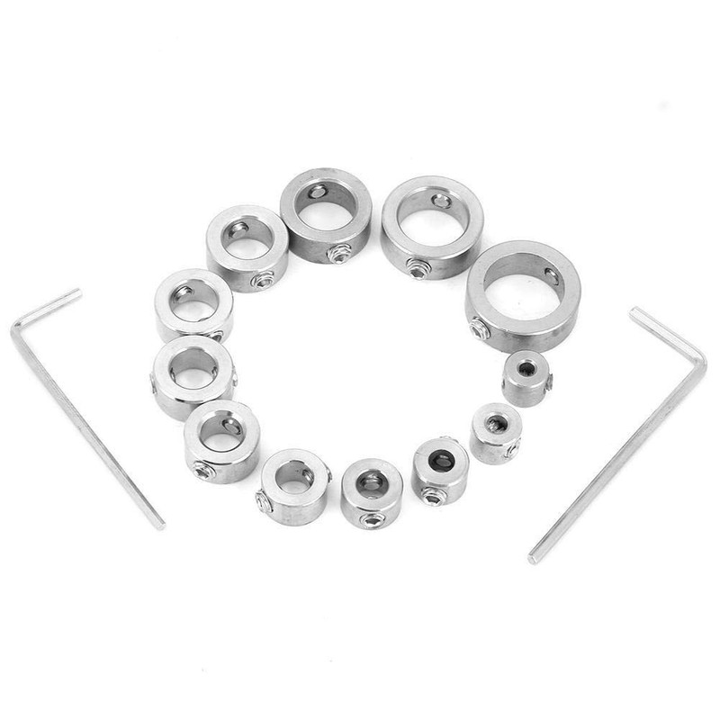 Broco Drill Guide Depth Stop Collars Drill,12pcs 3-16mm Stainless Steel