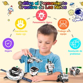 Lostrain Juguete Educativo Robot Solar 6 en 1, Construcción de Robots Stem con Energía Solar,Kits de Robótica de Ciencias para 8 9 10 11 12 Años,Regalos de Cumpleaños Nabidad para Niños