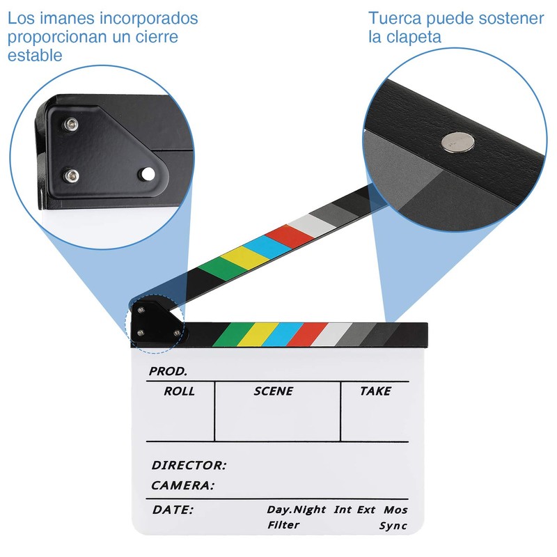 Zacro Acrylic Plastic Director's Film Clapboard Easy Wipe Cut Action