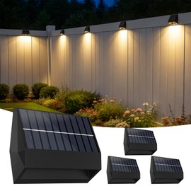 ZCXLIGHT Solar Fence Lights, 4 Pack Fence Lights Solar Powered,Solar Fence Lights Outdoor Waterproof, 3 Modes Brighter Fence Solar Lights for Garden, Deck, Patio, Yard, House Number Sign