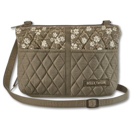 Bella Taylor Essentials Crossbody Bag | Small Cotton Crossbody Purse For Women with Built In Wallet | Woodland Floral