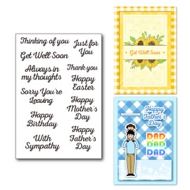 Sentiment Happy Easter Día de la Madre Día del Padre Feliz Cumpleaños Solo para ti con simpatía sellos transparentes para tarjetas, decoración de sellos transparentes y álbumes de recortes
