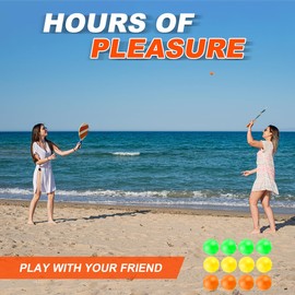 Pandahero Beach Paddle Ball Replacement Set - 12 Colorful High Visibility Waterproof Balls, Suitable for Smash Ball, Pro Kadima, and All Kinds of Outdoor Beach Paddle Games