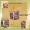 JUNRUCTH 2PCS Genuine Leather Wristband Bracelet for Mens Women Triple