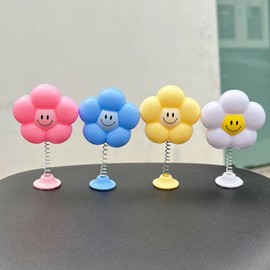 Helmet Decoration Smile Flower 1p Car Dashboard Spring Flower / 헬멧 장식 스마일 꽃 1p 차량 대시보드 스프링 플라워