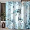 Hjokiupt Sea Turtle Shower Curtain for Bathroom, Teal Blue Ocean