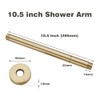 10 Inches Ceiling Mount Shower Arm and Flange, Champagne Bronze