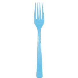 Powder Blue Solid Plastic Forks (18ct) - Durable & Elegant Party Cutlery - Perfect For Parties, Picnics & Every Occasion