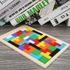 ANCLLO Tangram wooden puzzle with colourful 3D Russian blocks