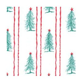 Rustic Pearl Collection GIFT WRAP TISSUE PAPER for Christmas (Country Christmas Trees on White) - 24 Sheets, Large 20x30, Printed Decorative Tissue Paper for Gift Wrapping