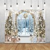 White Christmas Backdrops for Photoshoot Winter Window Christmas Photo Backdrop