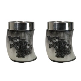 Ebros Gift Set Of 2 Norse Mythology Viking Wolf Fenrir Enemy Of The Gods Shot Glasses