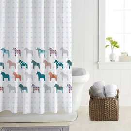 Scarlet color pony waterproof shower curtain / 스칼렛 컬러 포니 방수 샤워커튼