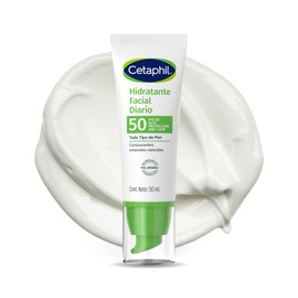 Cetaphil Hidratante Facial Diario FPS 50 Piel Sensible Mixta Grasa 50 ml  Hidrata hasta 8 h, protege contra rayos UVAUVB y ayuda a prevenir daño por  