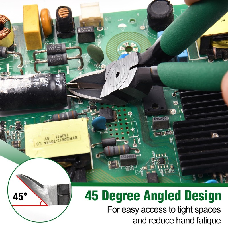 INJOYTEC Wire Side Cutters Clippers 45 Angled Flush Cutters Side