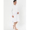 Lars Amadeus Men's Nightshirt Sleep Tshirt Cotton Banded Collar Henley