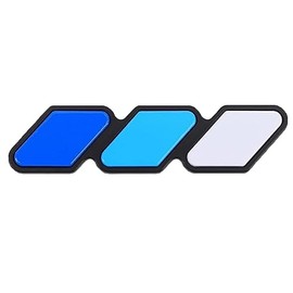 ri-Color Grille Badge Emblem Decoration Accessories (Blue, Green and White)