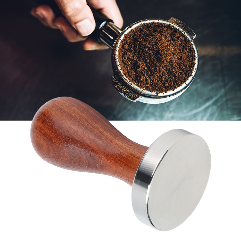 53mm Coffee Tamper with Wooden Handle Stainless Steel Coffee Powder