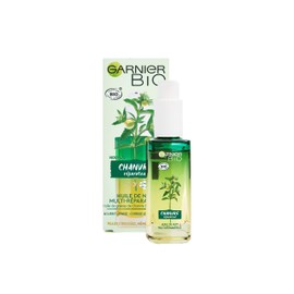 Garnier Bio - Huile de Nuit Multi-Réparatrice Visage - Au Chanvre Nourrissant & Vitamins E - Peaux Stressées & Sensitive - 30 ml