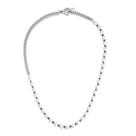 GAVU Shell Pearl Necklace for Men, Mens Necklace Chain, Crystal Beaded Necklace for Men