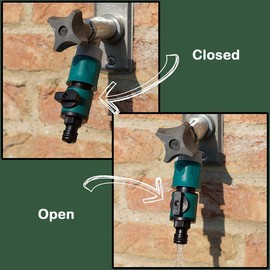 VReder Quick Release in Line Hose Shut Off Valve, Male and Female Connector Valve Extender Garden Hose Quick Connector Set for Join Garden Hose Pipe Tube and tap, Hose Reel 2Pcs