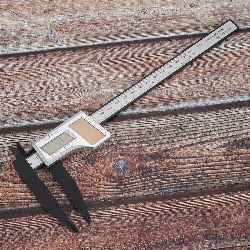 200mm Digital Caliper Solar Power Carbon Fiber Ruler with 75mm