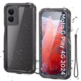 Miimall for Moto G Play 4G 2024 Case Waterproof, IP68 Underwater, Built-in Screen Protector&Camera Protector Full Body Underwater Military Shockproof Dustproof Rugged Case for Moto G Play 4G 2024