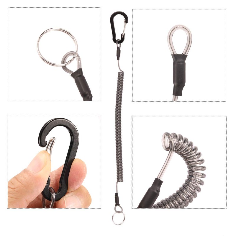 BB Hapeayou Fishing Lanyard (10Pcs) Retractable Safety Coiled Tether with