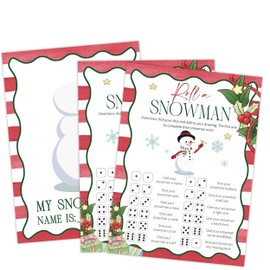 URMISU Roll a Snowman Game, Christmas Party Games and Decorations, Christmas Games for Adults and Large Groups-25 Players, Holiday Classroom Game, Winter Holiday Xmas Activities Family Party Game, 01