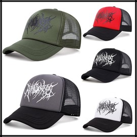 White Fang CZ825 Men's Cap, Hat, Mesh, Street Style, Breathable, Fashionable, Fashionable, gray, Free size
