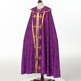 COSDREAMER Unisex Church Catholic Vestments Cape Cloak Priest Celebrant Chasuble Mass Vestments Robe (Purple, X-Large)