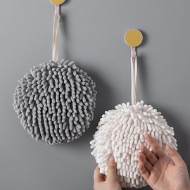 MEIYITIANNVSHEN Hanging Hand Towel Ball Little Towel Ball Chenille Fluffy Decorative for Kitchen Washstand or Powder Room