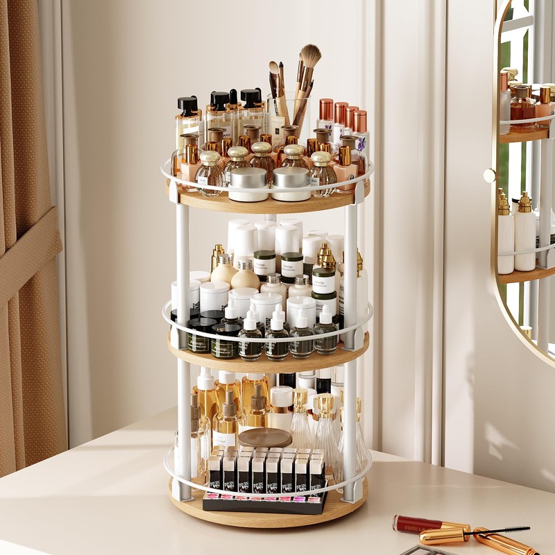 YATINEY 3-Tier Lazy Susan Organizer, Rotating Spice Rack, Spinning Organizer,
