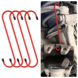 Stacool 2PCS Brake Caliper Hangers,Brake Caliper Tool/Brake Caliper Compression Tool for Changing Brake Pads,Braking,Universal Automotive Tools Brake Caliper Hooks with Rubber Caps (2, Red)