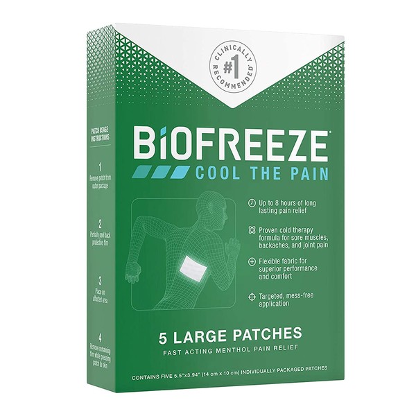 Biofreeze Pain Relief Patch, Large, 5 Patches